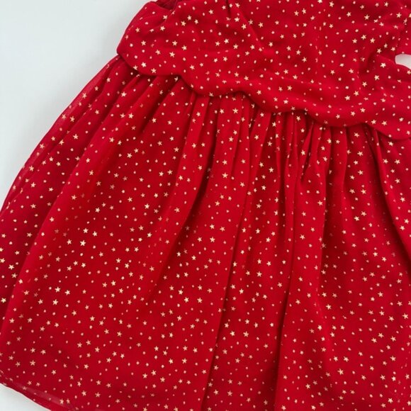 H Red Kids Dress with Star Pattern - Picture 4 of 5